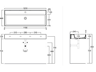 Раковина подвесная или накладная SIMAS AGILE AG 121 bia