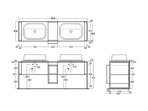 Металлическая структура с ящиком SIMAS SHARP FM 2 grey